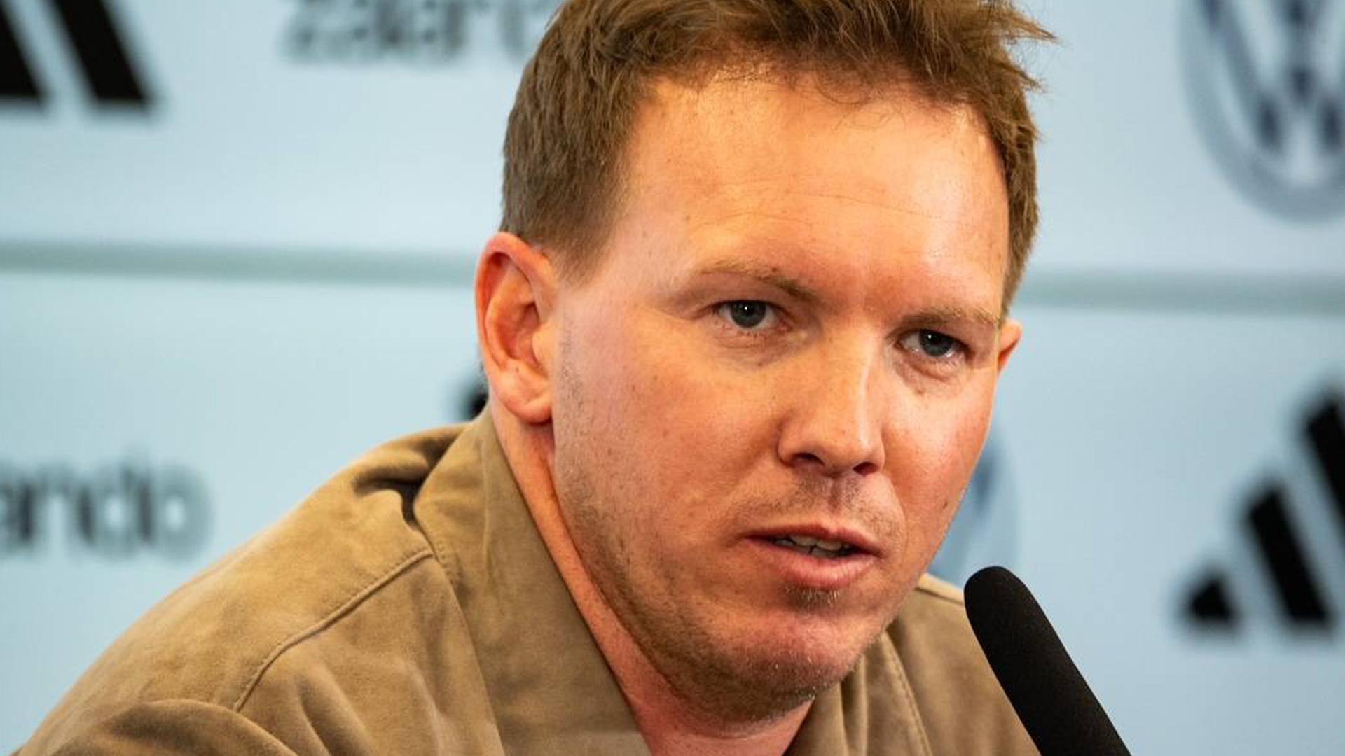 Trainer der Deutschen Fußballnationalmannschaft Julian Nagelsmann während einer Pressekonferenz.