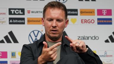 Bundestrainer Julian Nagelsmann bei der WM-Kaderbekanntgabe am 21.05.2026 im Frankfurter DFB-Campus.