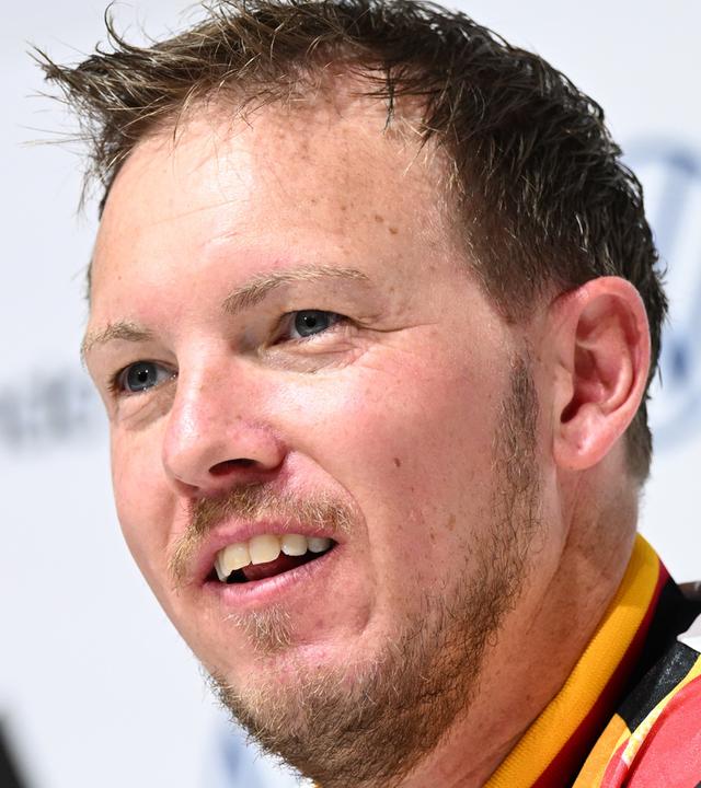 Julian Nagelsmann während der Pressekonferenz vor dem Länderspiel gegen Finnland.