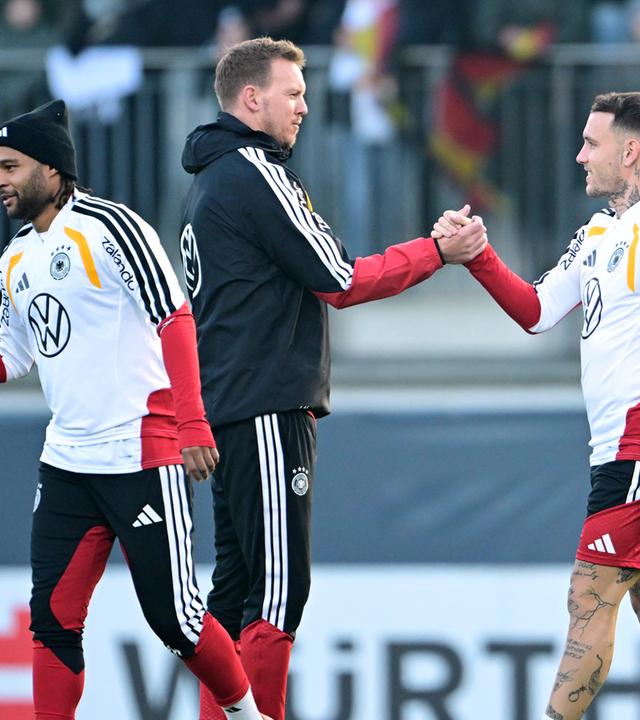 Bundestrainer Julian Nagelsmann und David Raum