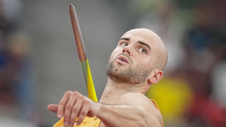 Julian Weber bei der Speerwurf-Qualifikation der Leichtsathletik-WM in Tokio.