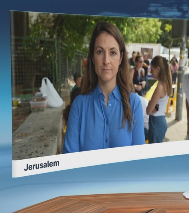 ZDF-Korrespondentin Alica Jung bei einem Schaltgespräch.