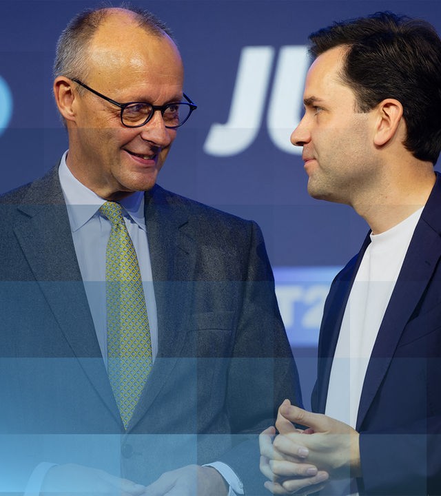 Links Friedrich Merz, rechts Johannes Winkel
