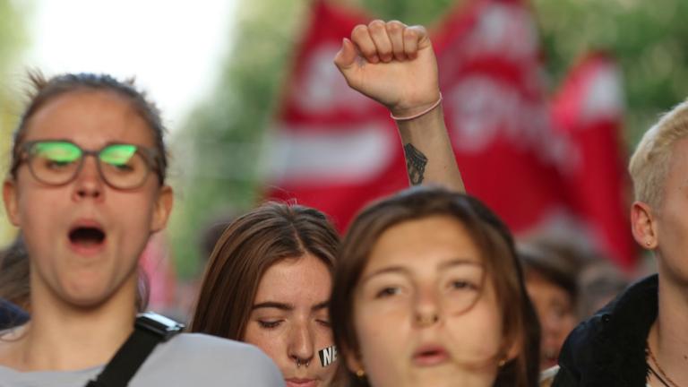 Archiv: Teilnehmer einer Demonstration am 10.05.2018 in München