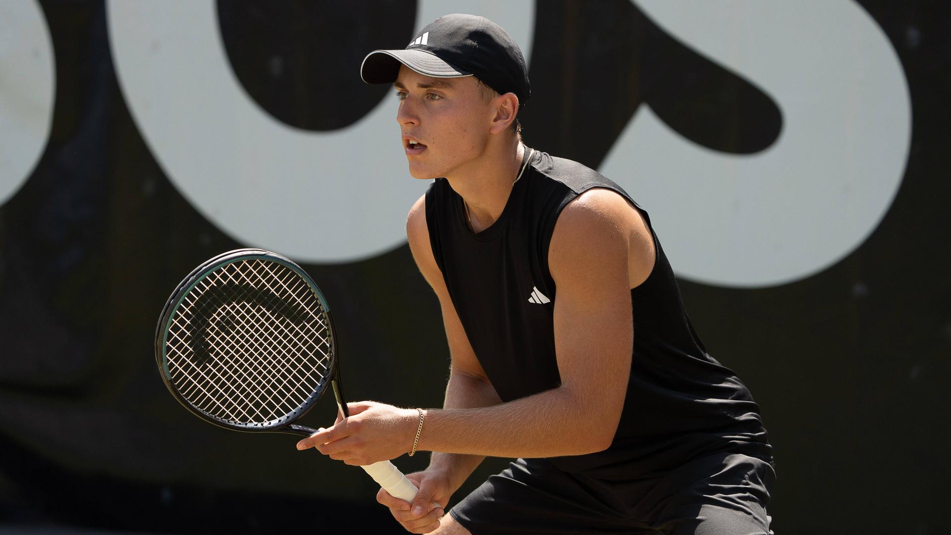 Tennisspieler Justin Engel während seines Tennisspiels des Boss-Open am 13.06.2025.