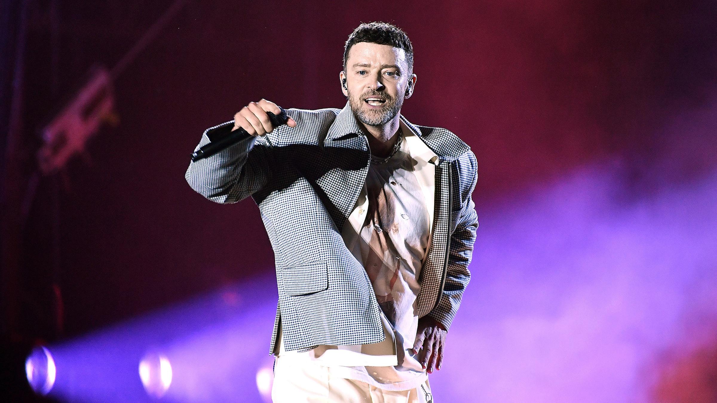 Justin Timberlake tritt am zweiten Tag des BottleRock Napa Valley Music Festivals im Napa Valley Expo am 24. Mai 2025 in Napa, Kalifornien, auf. 