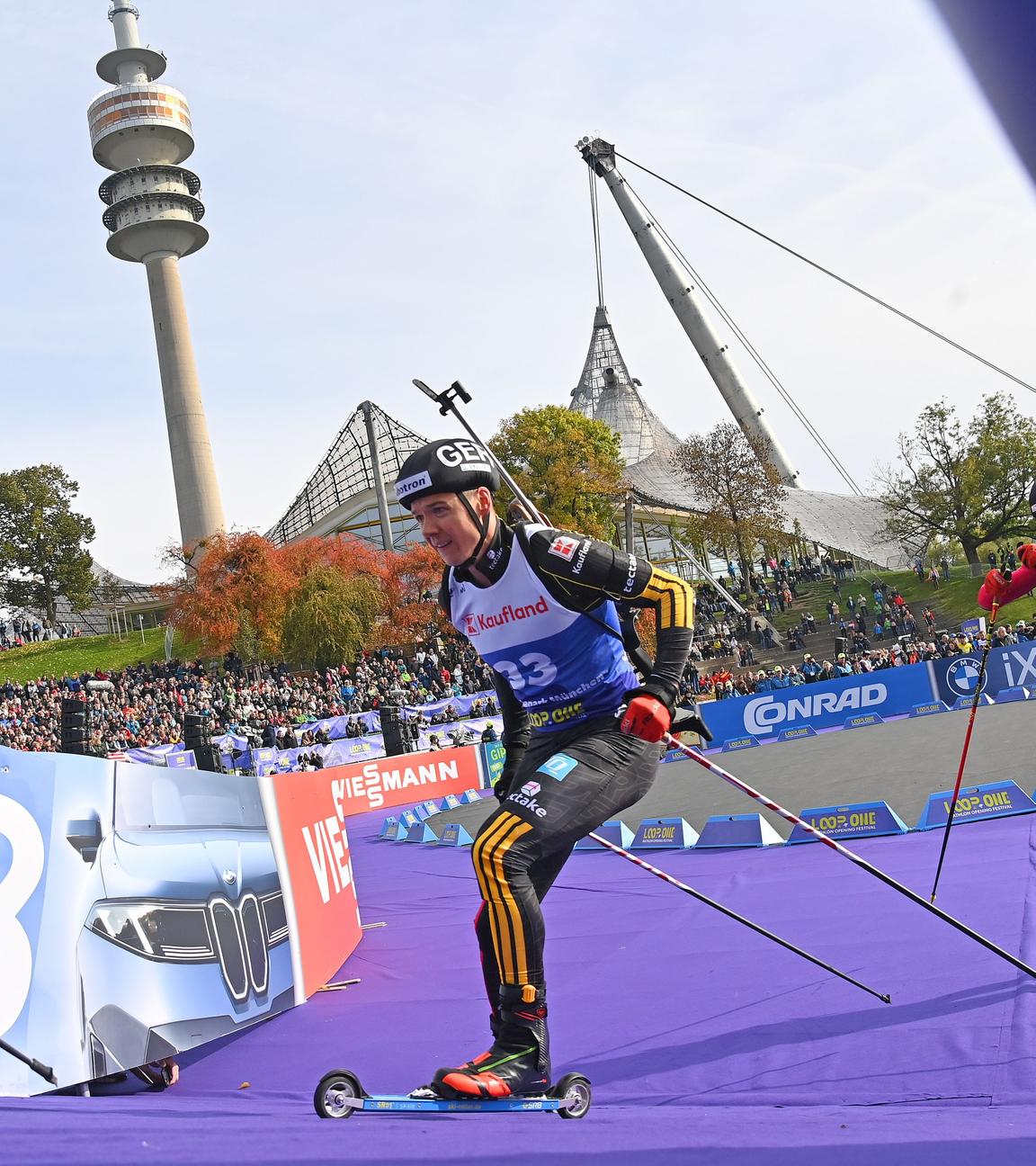 Biathlon in München: Justus Strelow (DE) in Aktion.