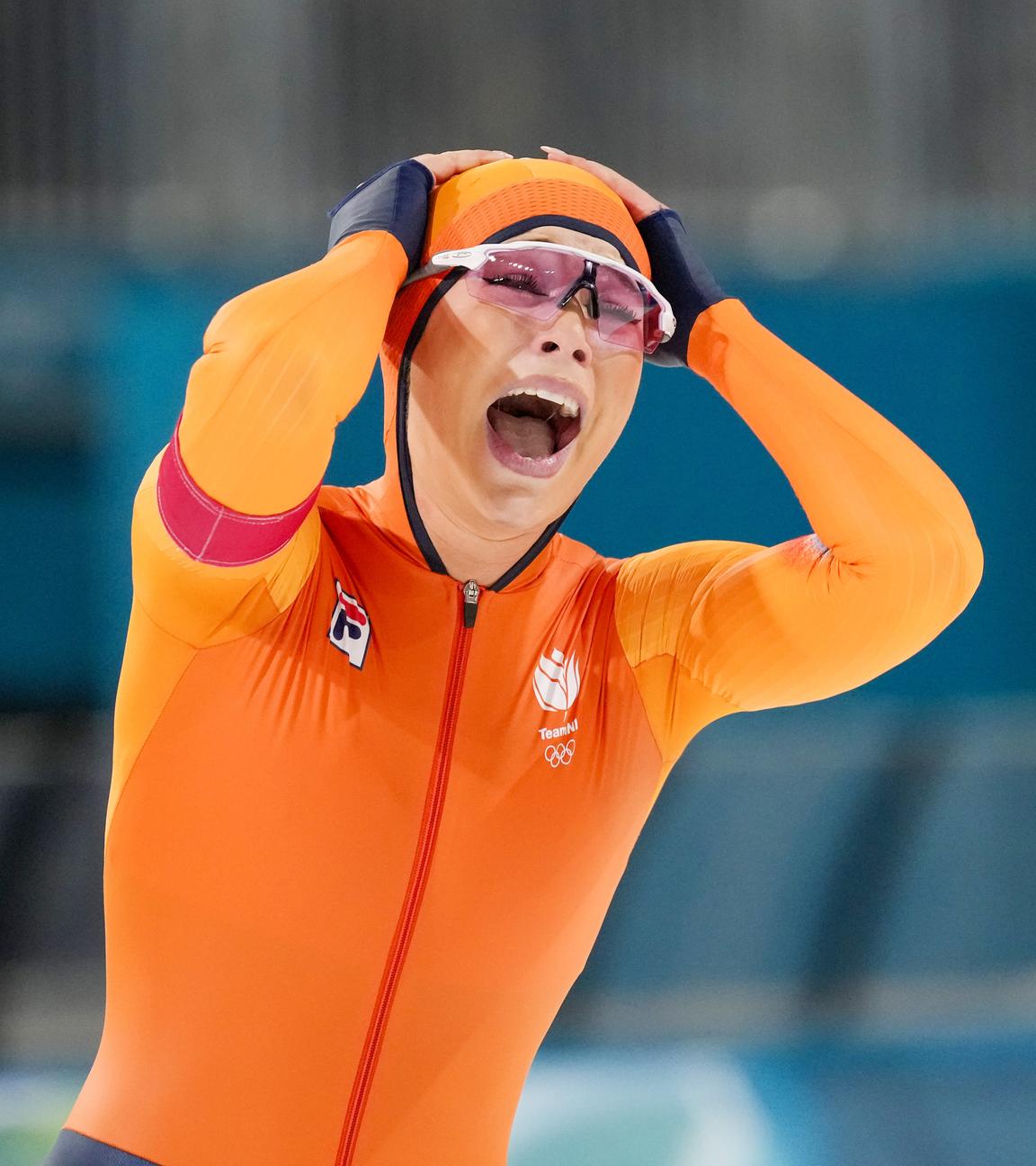 Jutta Leerdam gewinnt Gold im 1000-Meter-Eisschnelllauf am 09.02.2026. 