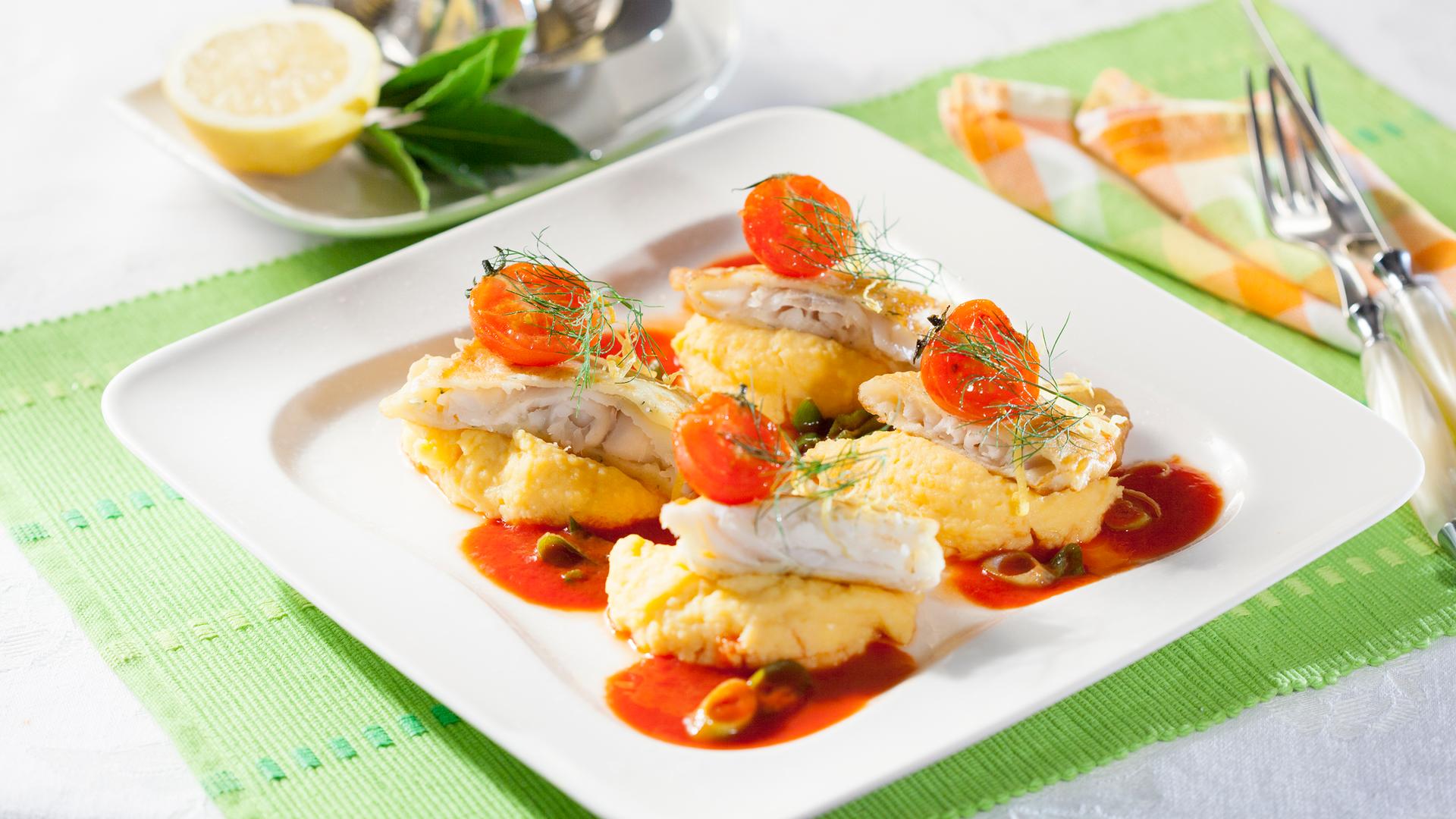 Kabeljau mariniert in Dillbackteig