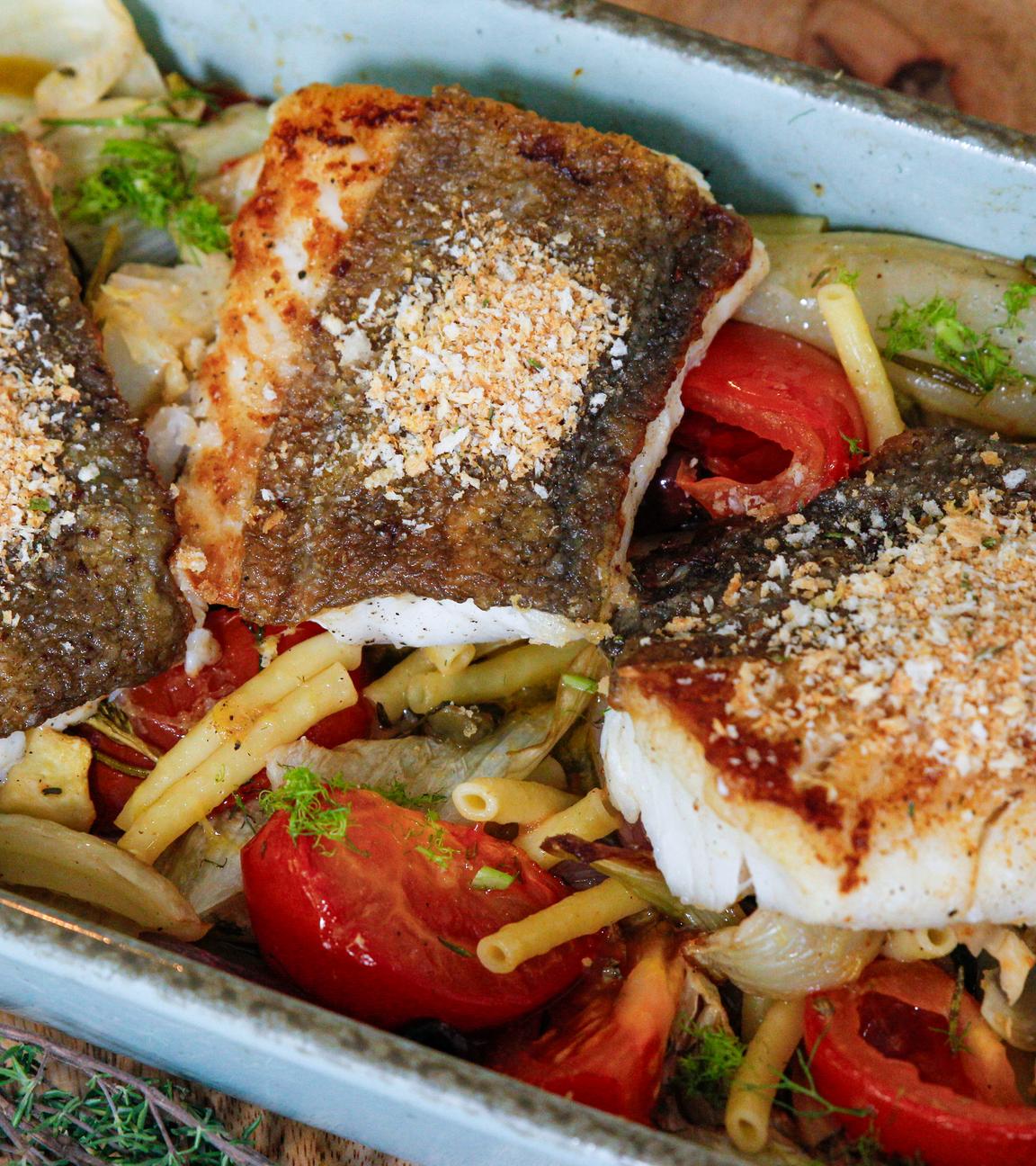 Kabeljau auf Tomaten-Fenchel-Bett