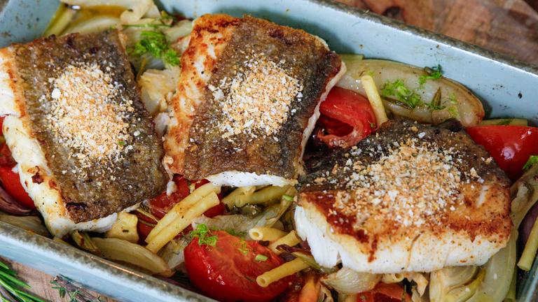 Kabeljau auf Tomaten-Fenchel-Bett