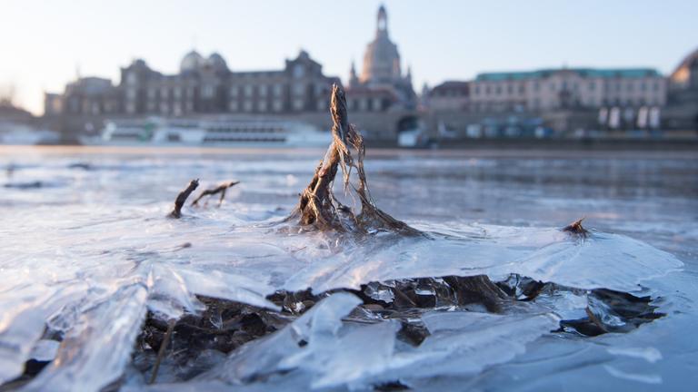 Kältewelle in Deutschland am 26.02.2018 in Dresden