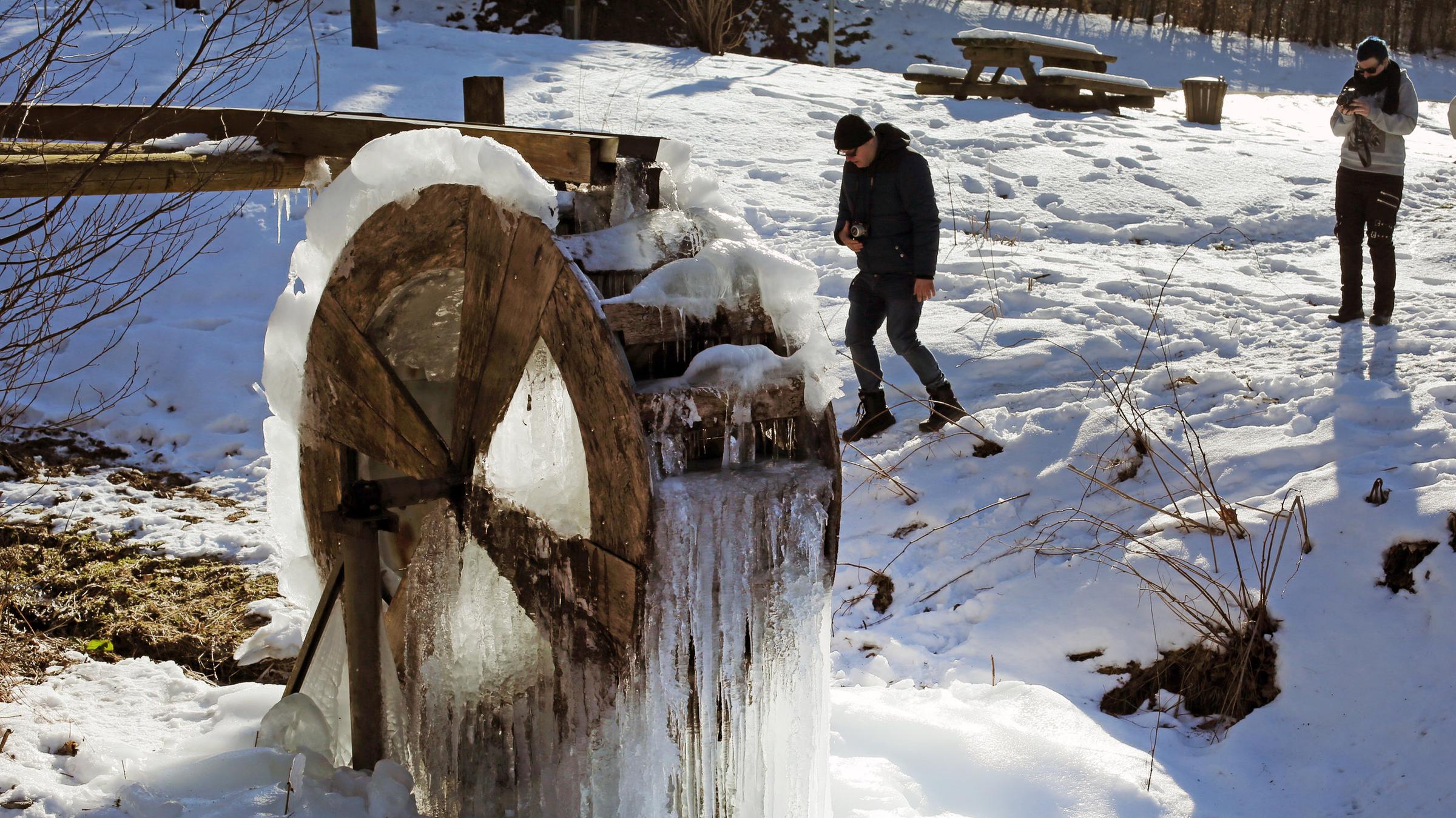 Kältewelle in Deutschland am 25.02.2018 in Winterberg (Nordrhein-Westfalen)