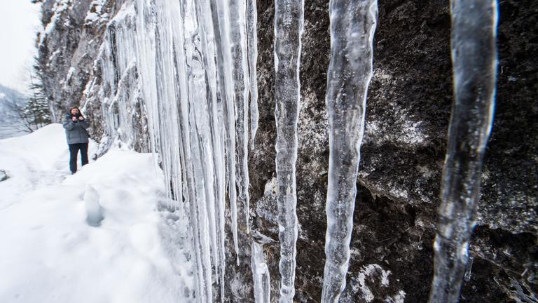 Kältewelle in Deutschland am 24.02.2018 in Königssee (Bayern)