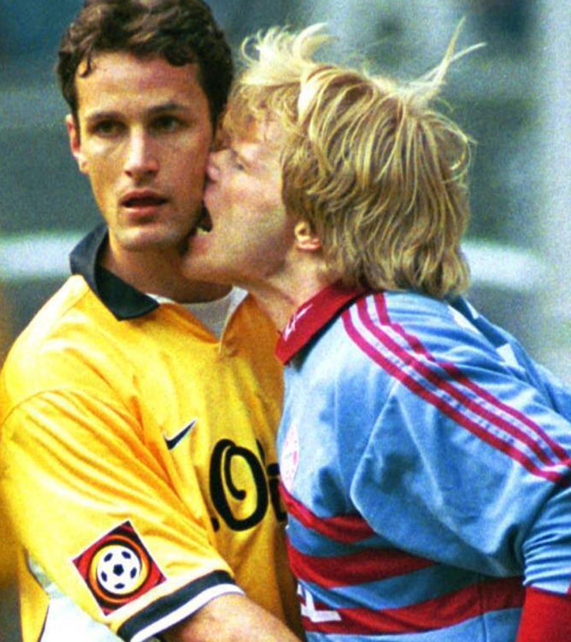 Archiv: Heiko Herrlich und Oliver Kahn am 03.04.1999 in Dortmund