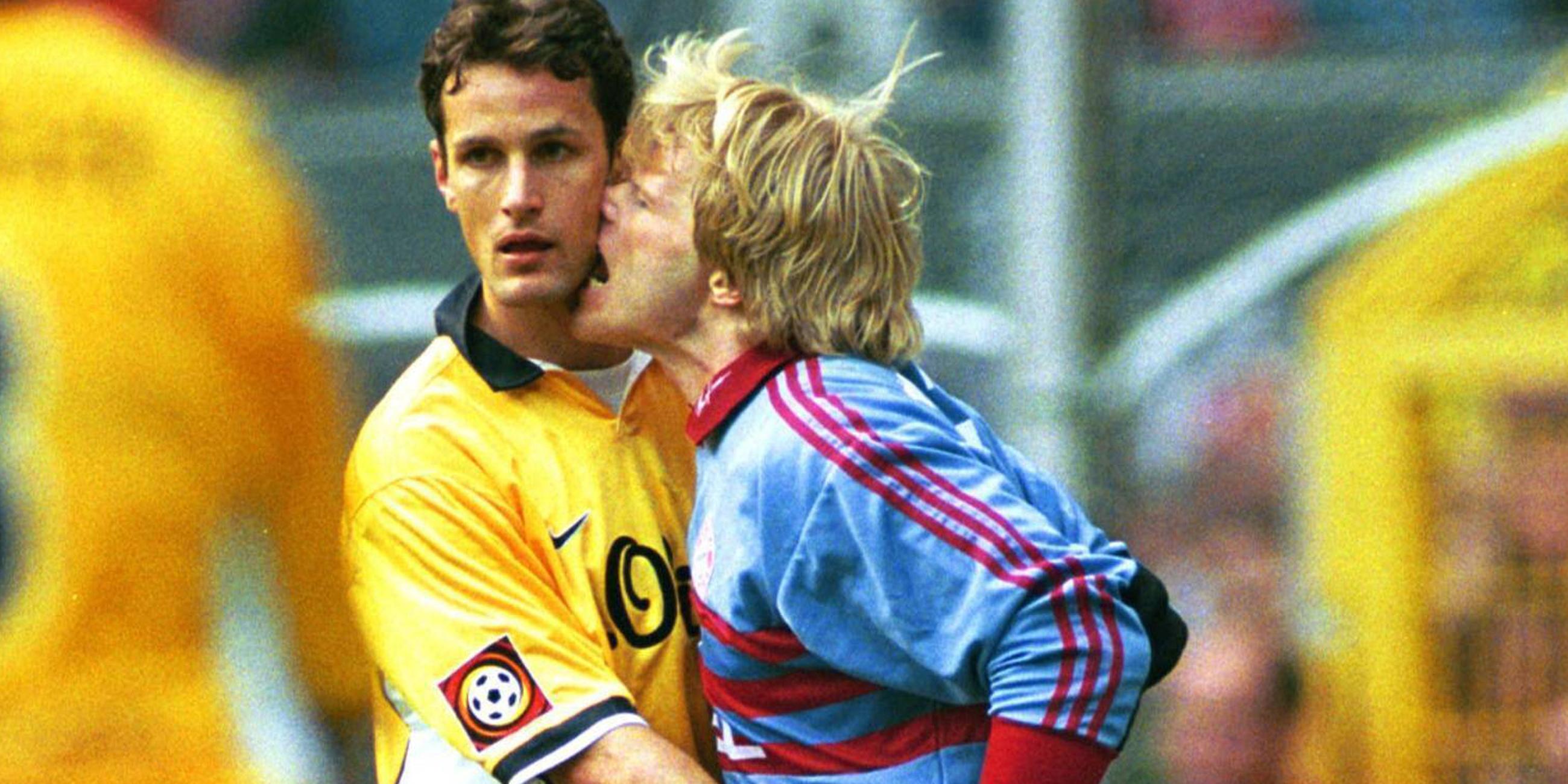 Archiv: Heiko Herrlich und Oliver Kahn am 03.04.1999 in Dortmund