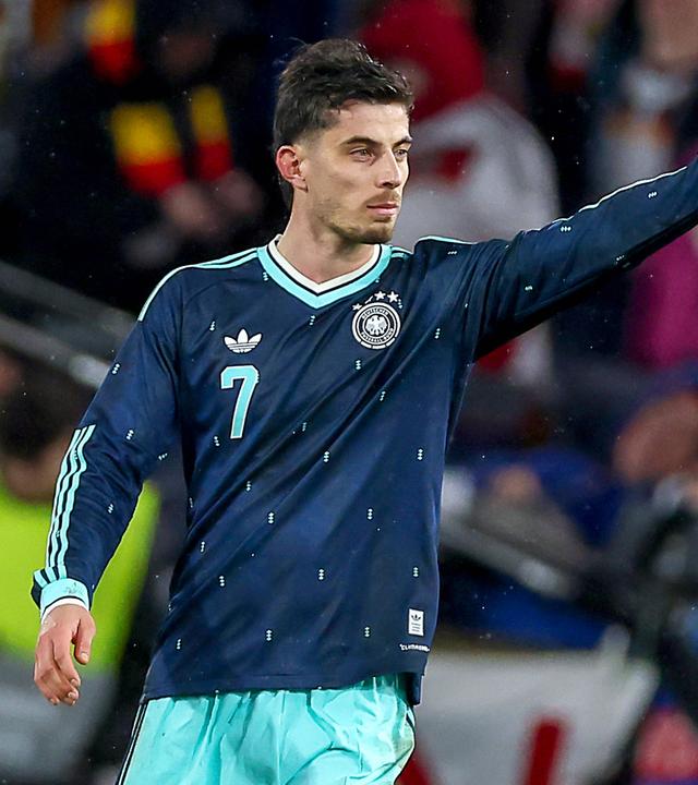 Torjubel nach dem Tor zum 1:0 durch Torschütze Kai Havertz im Länderspiel gegen Ghana am 30.03.2026 in der MHP-Arena, Stuttgart.