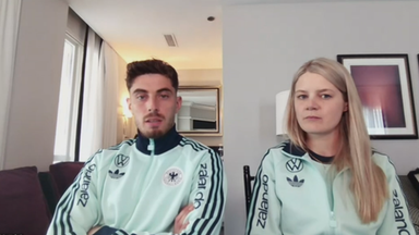 Kai Havertz und DFB-Team-Sprecherin Franziska Wülle