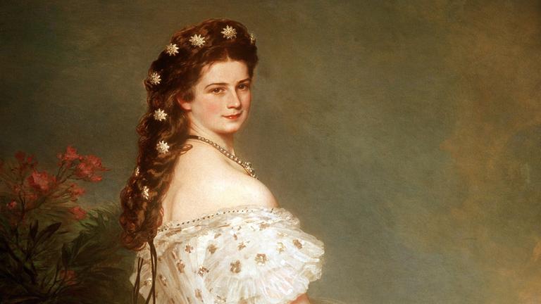 Kaiserin Elisabeth von Österreich auf einem Gemälde.