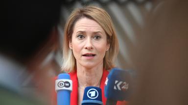 Kaja Kallas, EU-Außenbeauftragte und Vizepräsidentin in der Kommission, spricht zur Journalisten im Gebäude des European Council (Europäischer Rat) in Brüssel am 11.05.2026.