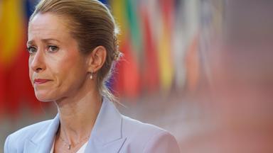 Die Hohe Vertreterin der Europäischen Union für Außen- und Sicherheitspolitik, Kaja Kallas, spricht während einer Tagung des Rates „Auswärtige Angelegenheiten“ in Brüssel, Belgien, am 13.07.2026 vor den Medien. 