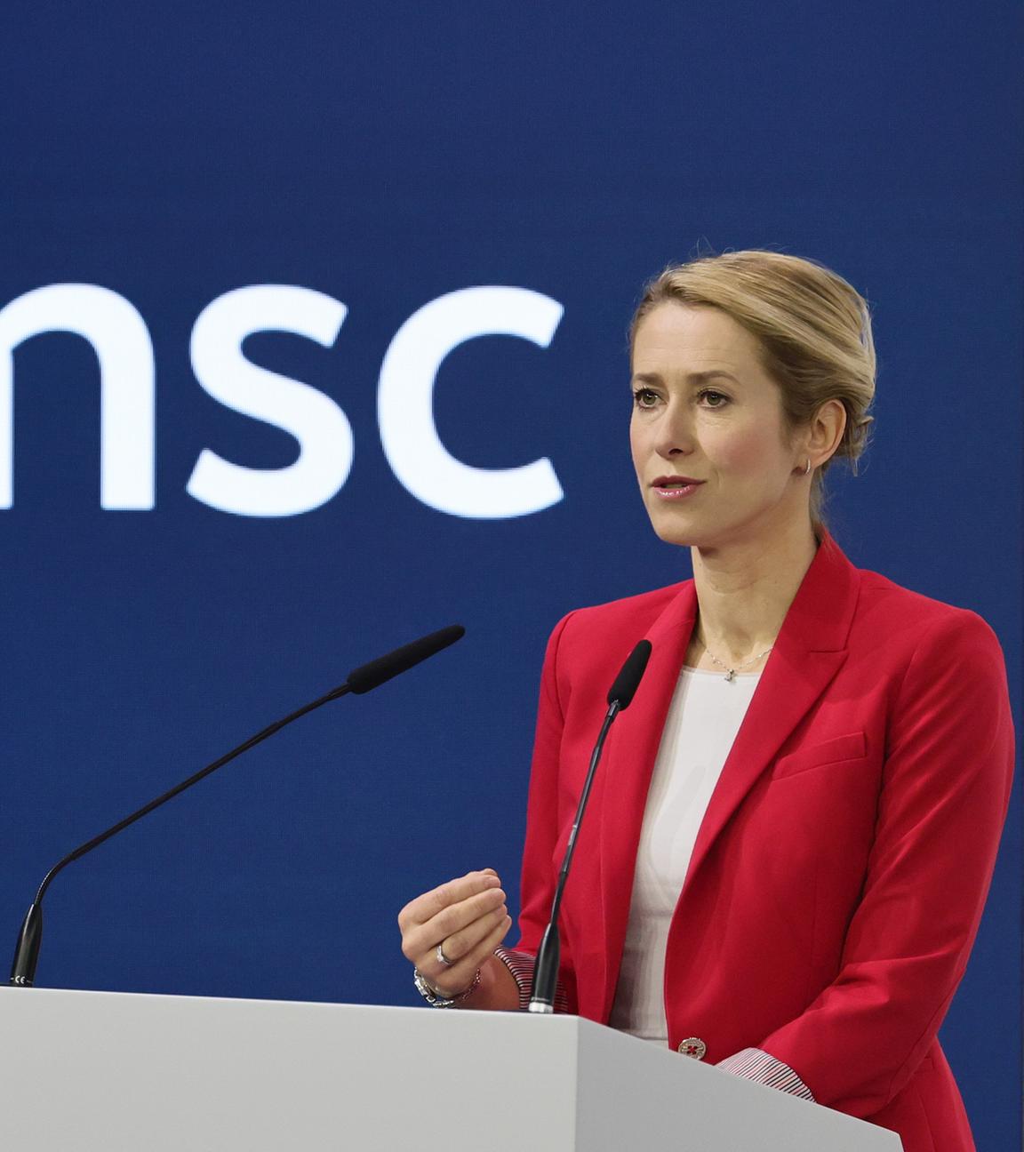 EU-Außenbeauftragte Kaja Kallas spricht bei der 62. Münchner Sicherheitskonferenz in München.