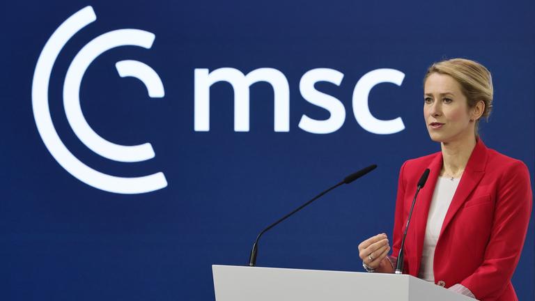 EU-Außenbeauftragte Kaja Kallas spricht bei der 62. Münchner Sicherheitskonferenz in München.