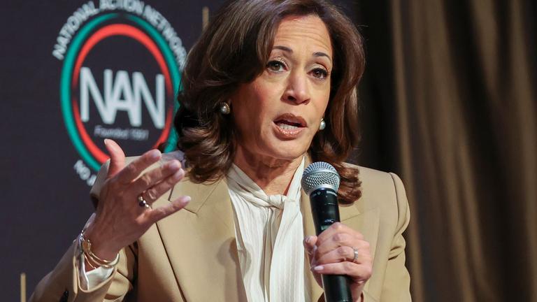 Die frühere US-Vizepräsidentin Kamala Harris auf der Jahreskonferenz der Organisation National Action Network.