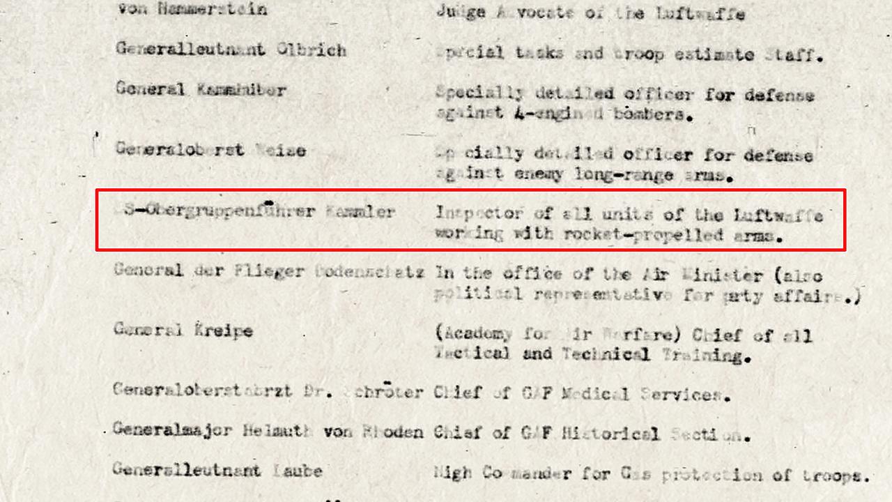 Kammler steht zum Verhör bereit – drei Wochen nach seinem angeblichen Tod.