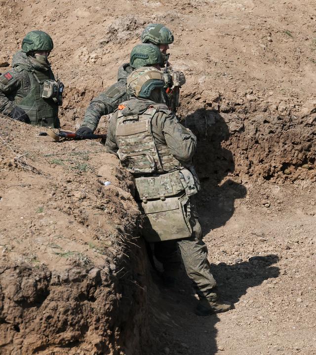 Kampftraining: Russische Soldaten der 58. Armee der Heeresgruppe Dnepr in der Region Saporischschja