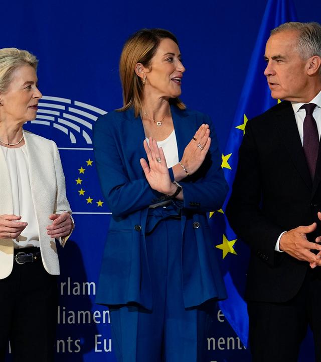 Ursula von der Leyen, Roberta Metsola und Mark Carney