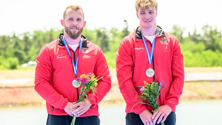 Jacob Schopf und Max Lemke holen Gold im Zweierkajak am 22.06.25.