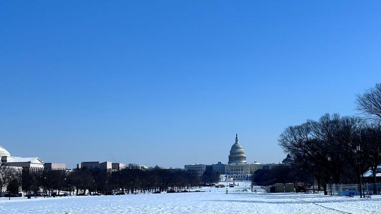 Eis und Schnee halten auch die US-amerikanische Hauptstadt in Atem. 