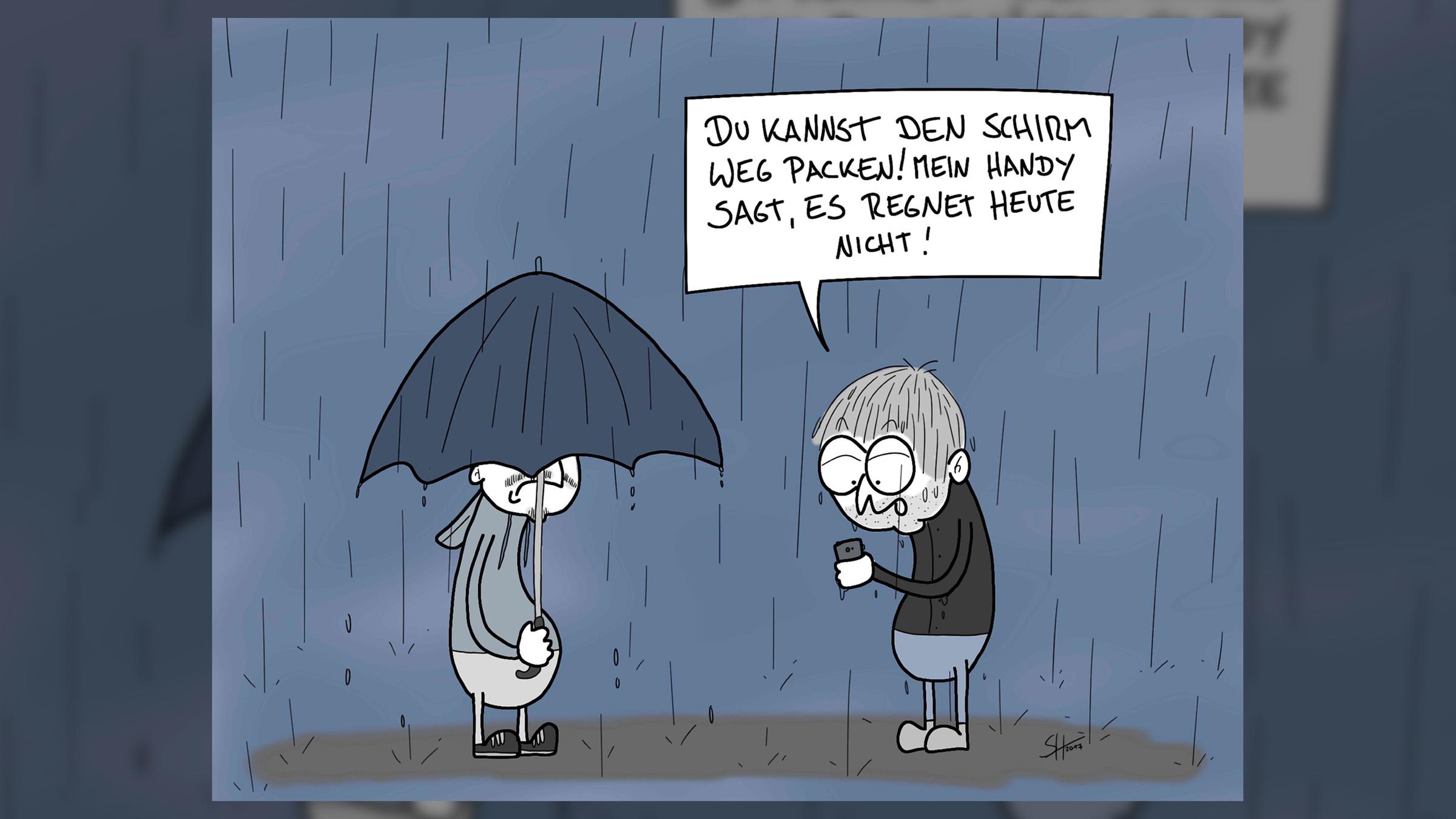 ... wenn sie auch witzig sind, wie Steffen Hubers "Wetter-App" ...