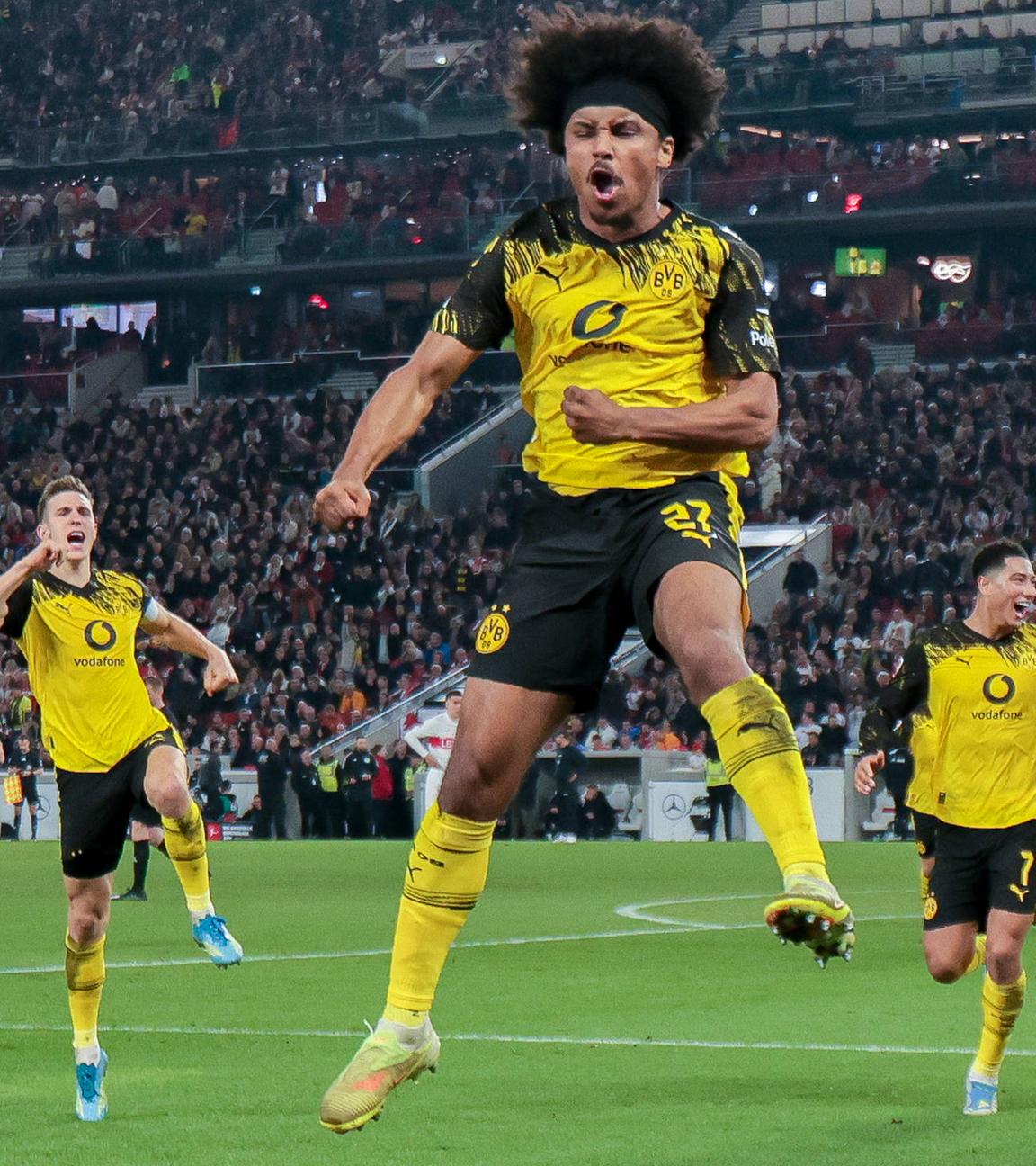  Karim Adeyemi (Borussia Dortmund) jubelt. 