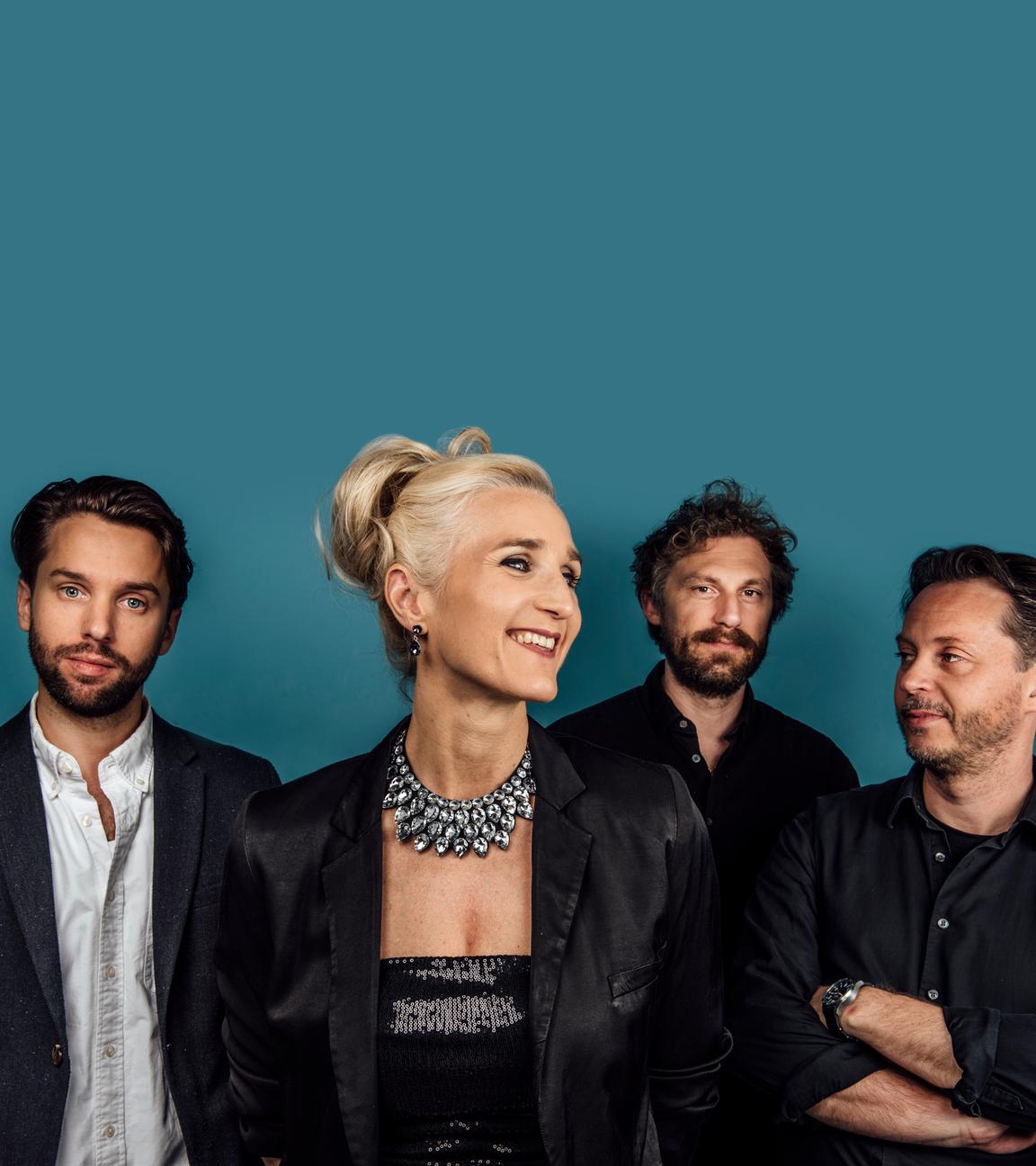 Posaunistin Karin Hammar mit ihrer Band.