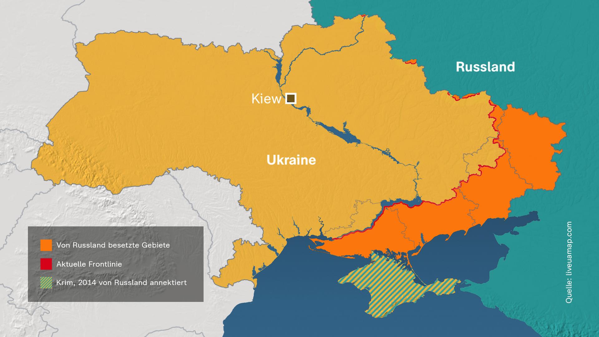 Karte der Ukraine 