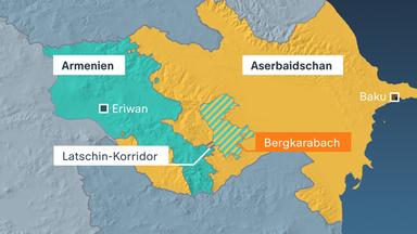 Karte: Armenien - Aserbaidschan - Bergkarabach