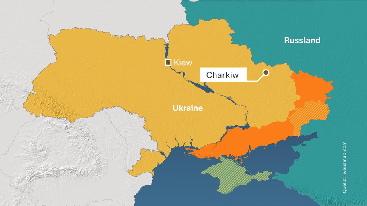Karte von Charkiw, Ukraine