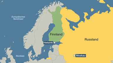 Karte: Finnland und Russland