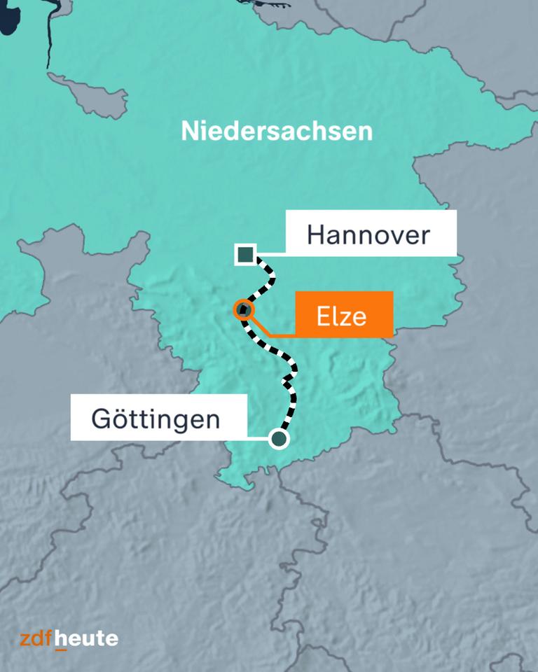 Karte: Hannover-Göttingen, Elze