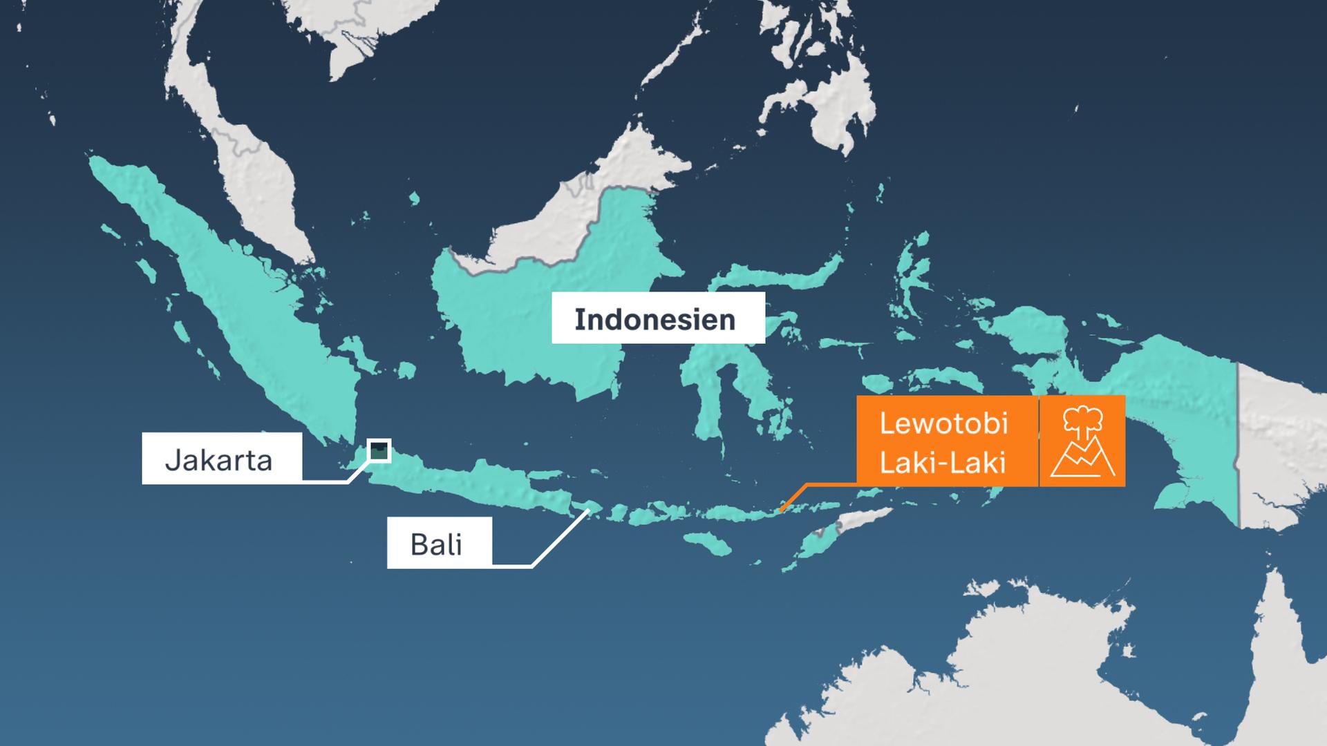 Karte, Indonesien, Vulkan, Lewotobi, Laki-Laki