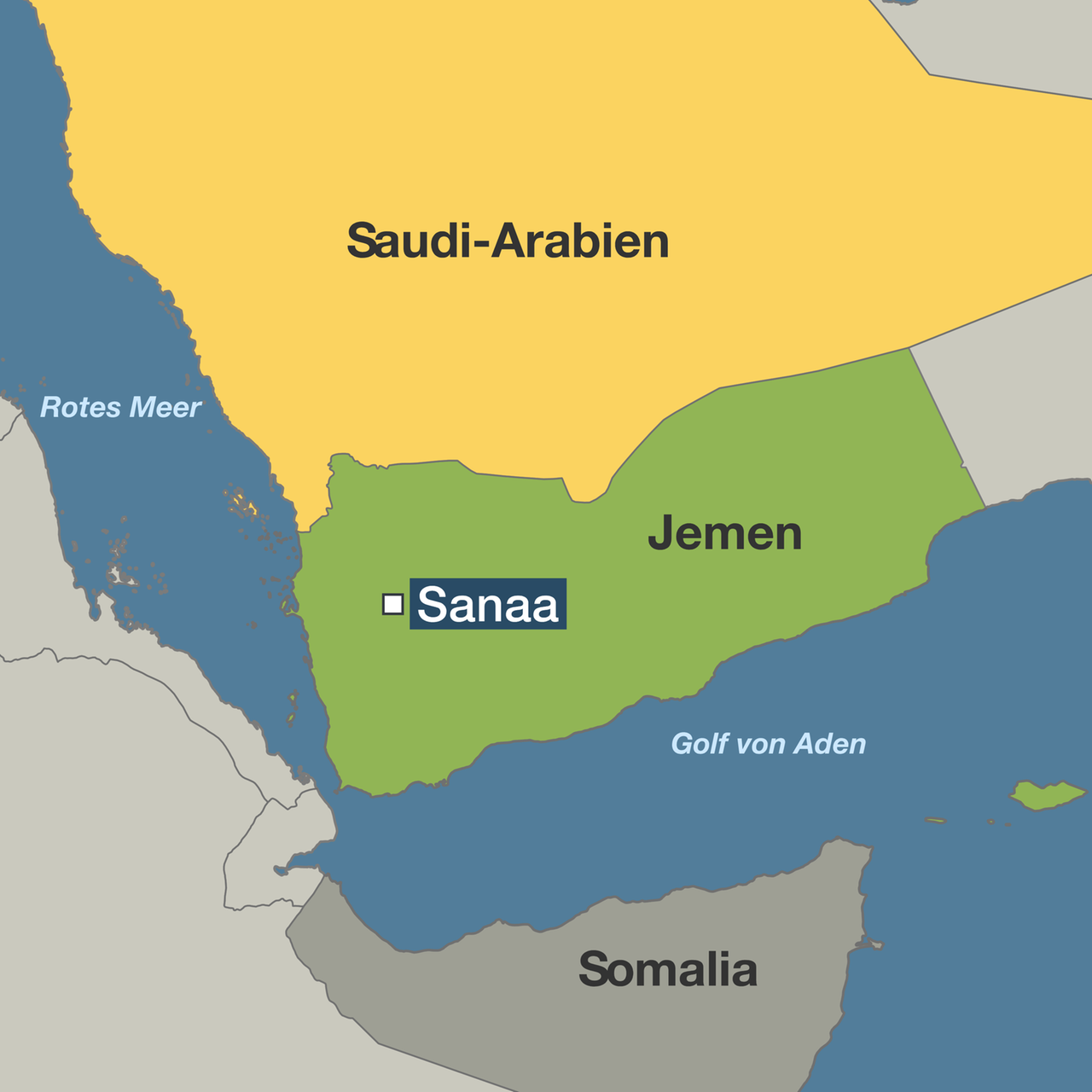 Karte: Jemen - Saudi-Arabien