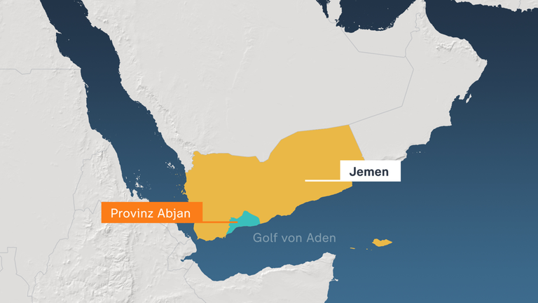 Karte, Jemen, Golf von Aden