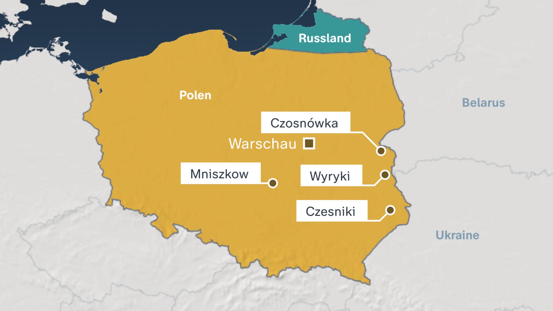 Karte Polen Drohnenabsturzstelle