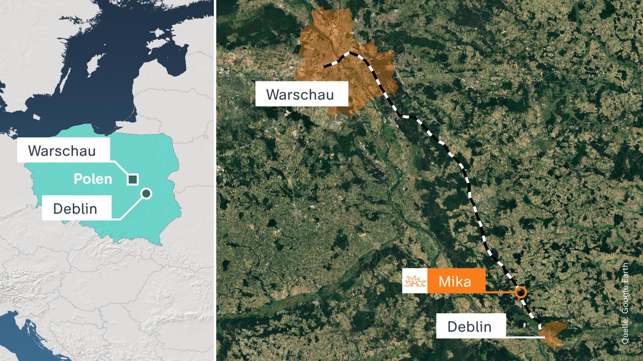 Karte, Polen, Warschau, Deblin