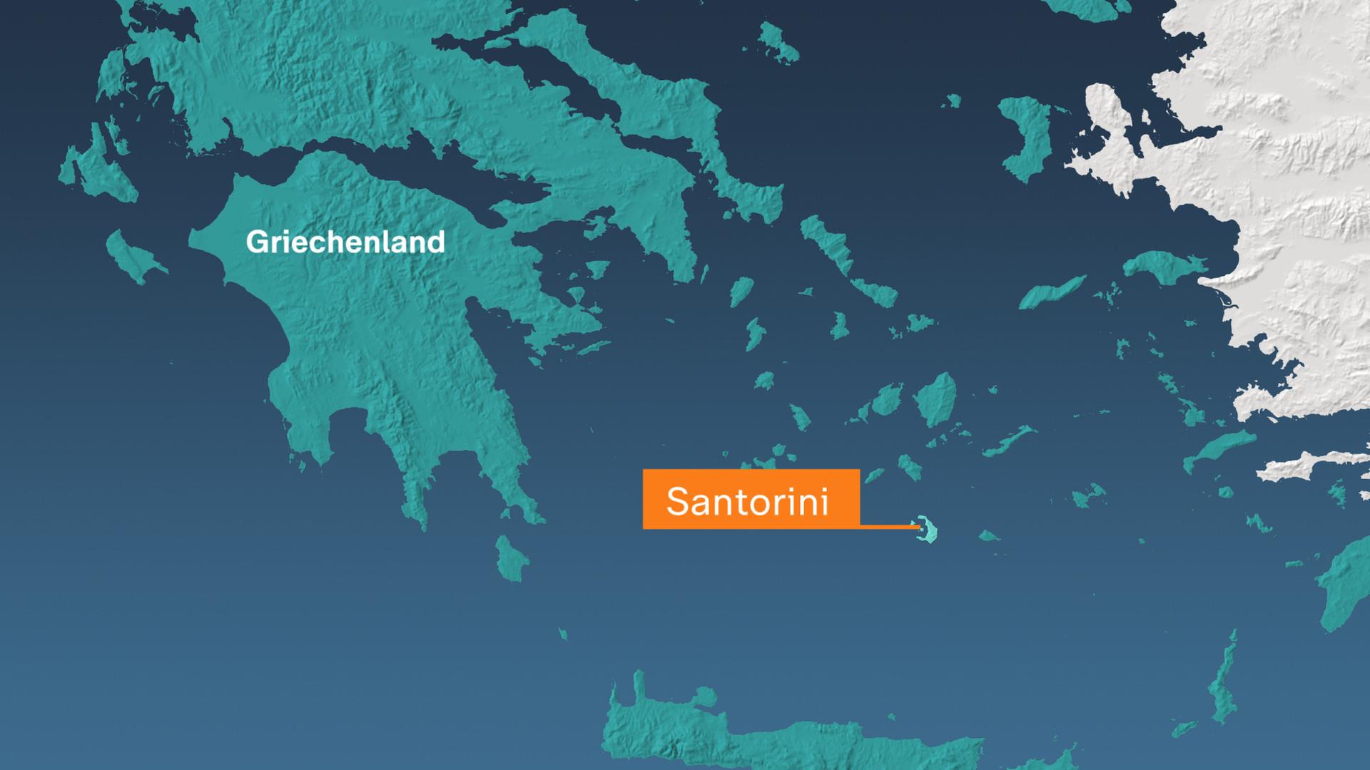 Karte: Die Insel Santorini in Griechenland