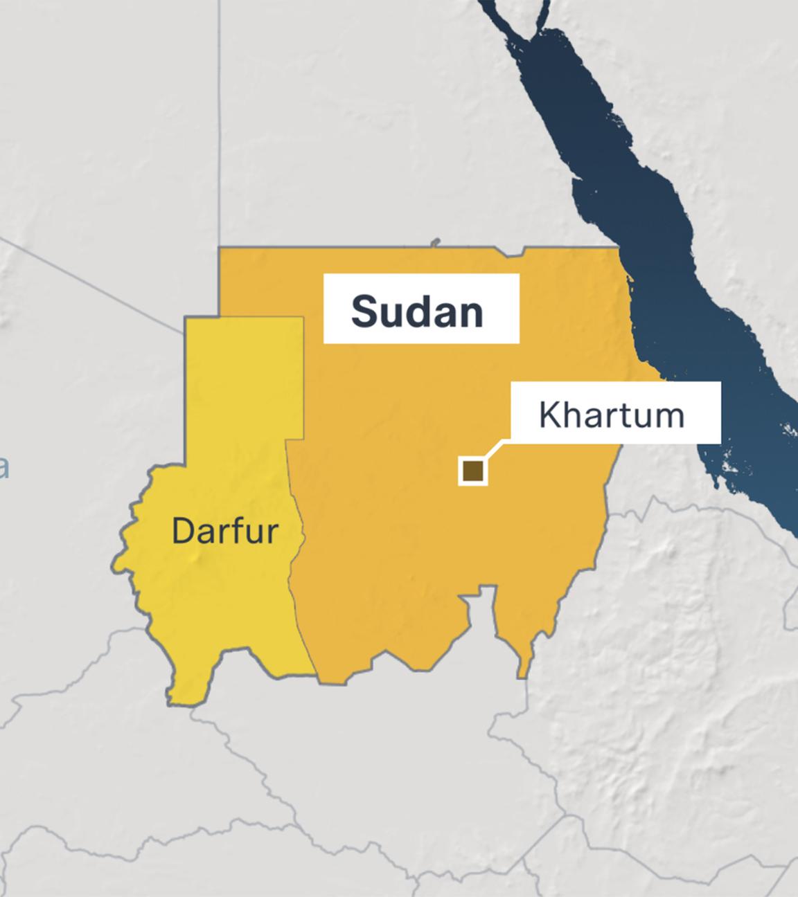 Karte: Sudan - Region Darfur