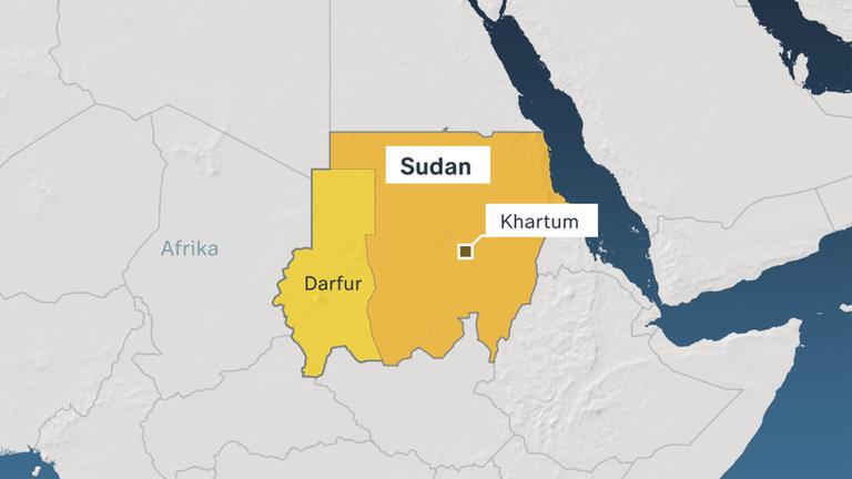 Karte: Sudan - Region Darfur