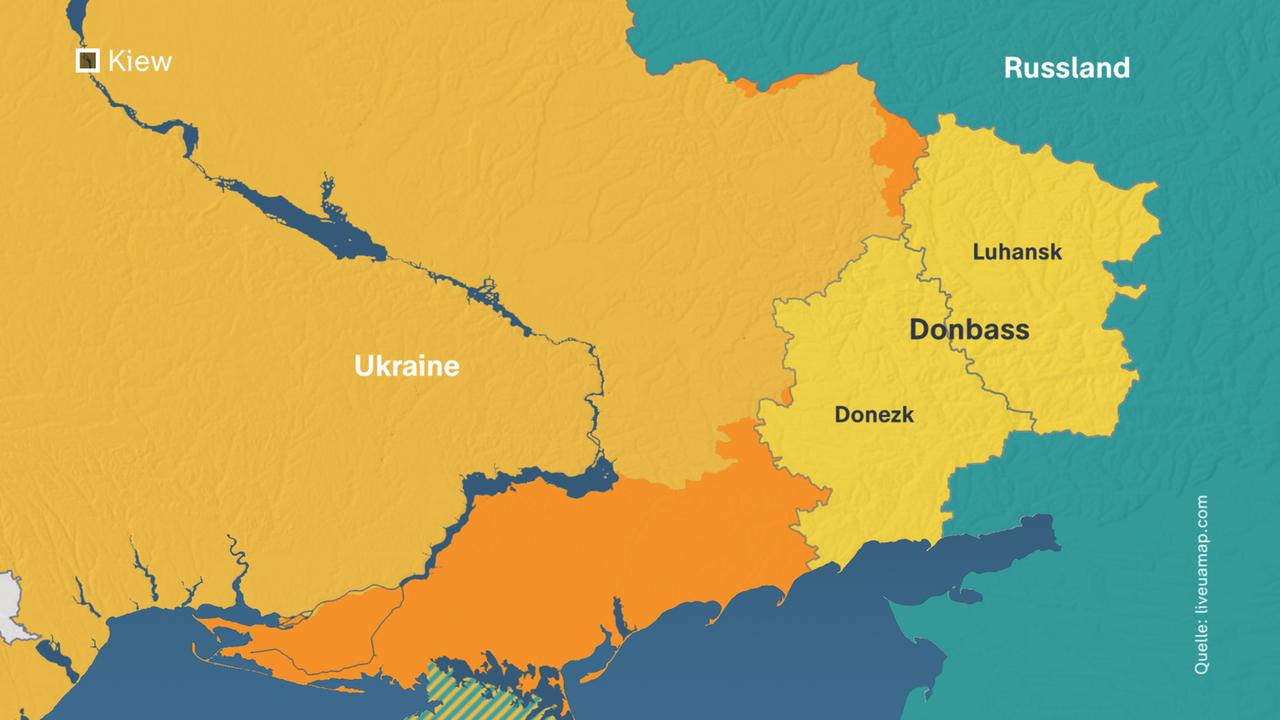 Karte: Grenzen in der Ukraine laut Friedensplan